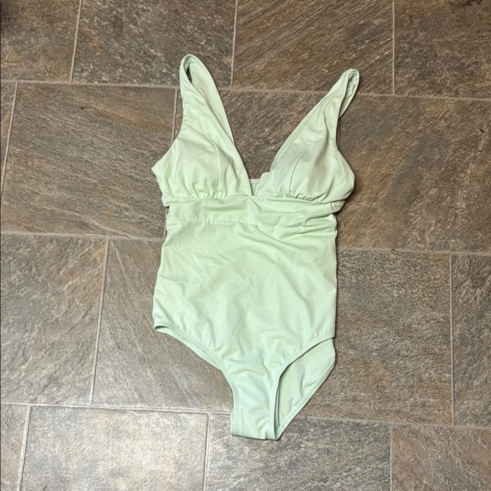Andie Light Green One Piece Long Torso Swimsuit